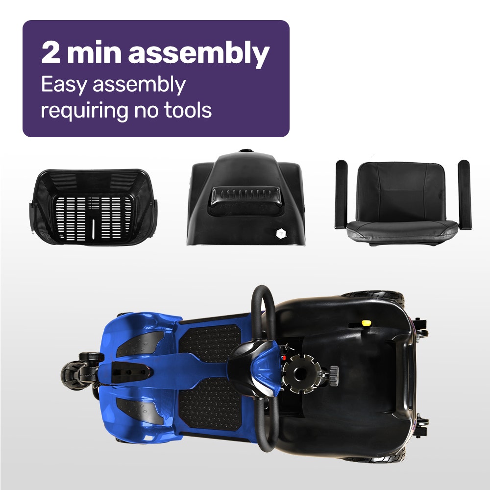 EQUIPMED FreeLite+ Mid-Sized Electric Foldable Mobility Scooter, Lithium Battery, Long Range and Easy Charging, Blue - Image 4