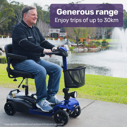 EQUIPMED FreeLite+ Mid-Sized Electric Foldable Mobility Scooter, Lithium Battery, Long Range and Easy Charging, Blue - Image 7