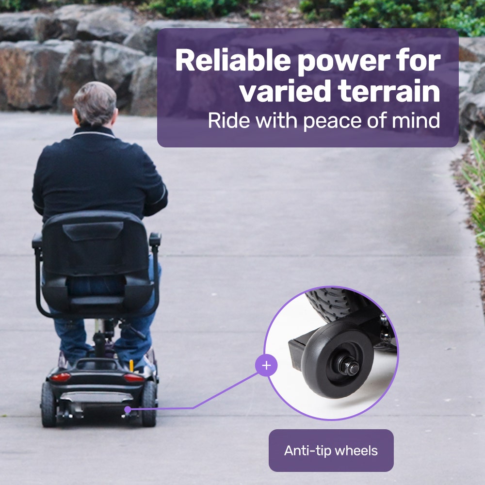 EQUIPMED FreeLite+ Mid-Sized Electric Foldable Mobility Scooter, Lithium Battery, Long Range and Easy Charging, Blue - Image 8