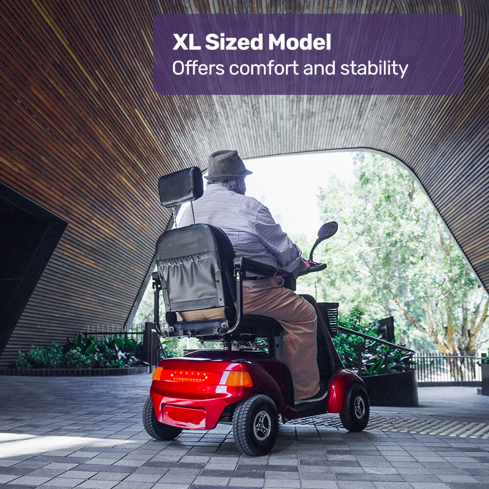 EQUIPMED LeisureCruise Extra Large-Sized, High Power, 182kg Capacity Mobility Scooter  - Red - Image 3