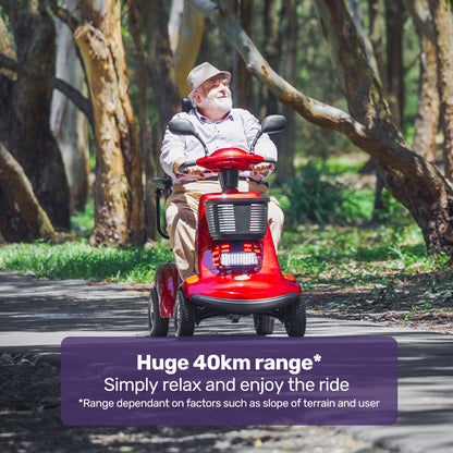 EQUIPMED LeisureCruise Extra Large-Sized, High Power, 182kg Capacity Mobility Scooter  - Red - Image 4