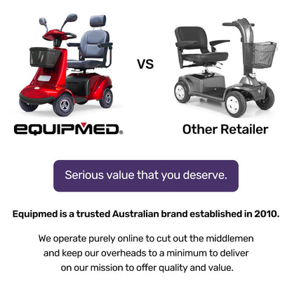 EQUIPMED LeisureCruise Extra Large-Sized, High Power, 182kg Capacity Mobility Scooter  - Red - Image 5