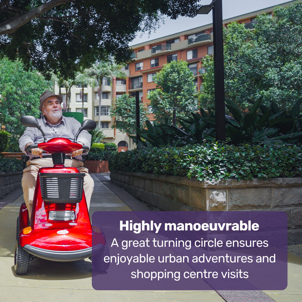 EQUIPMED LeisureCruise Extra Large-Sized, High Power, 182kg Capacity Mobility Scooter  - Red - Image 7