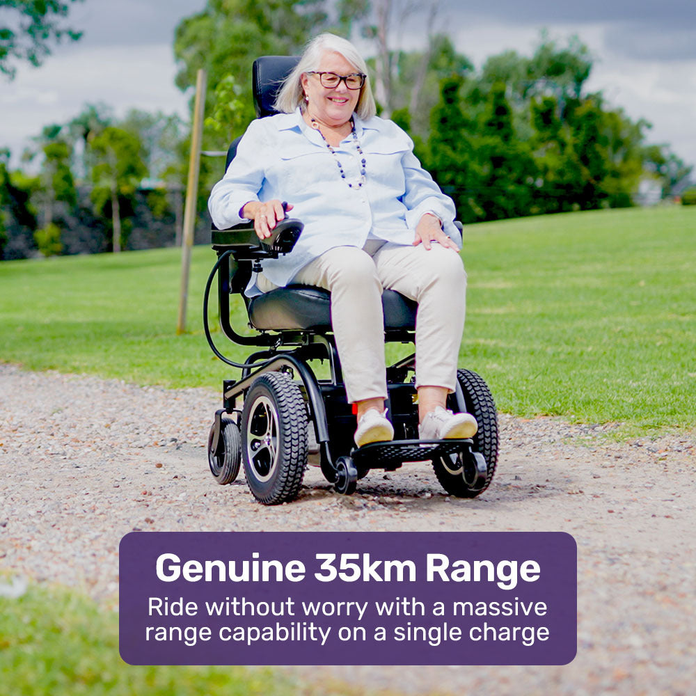 EQUIPMED Front Wheel Drive Power Electric Wheelchair, Up to 35km Range, Ultra-Comfortable, Safe Stable Non-Slip Anti-Roll Back Power Assist Chair - Image 4