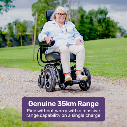EQUIPMED Front Wheel Drive Power Electric Wheelchair, Up to 35km Range, Ultra-Comfortable, Safe Stable Non-Slip Anti-Roll Back Power Assist Chair - Image 4