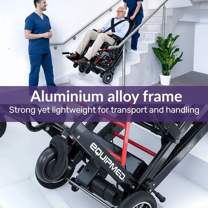 EQUIPMED Electric Stair Climbing Wheelchair, 169kg Load Capacity, 46 Steps/min, Aluminium Alloy, Foldable - Image 3
