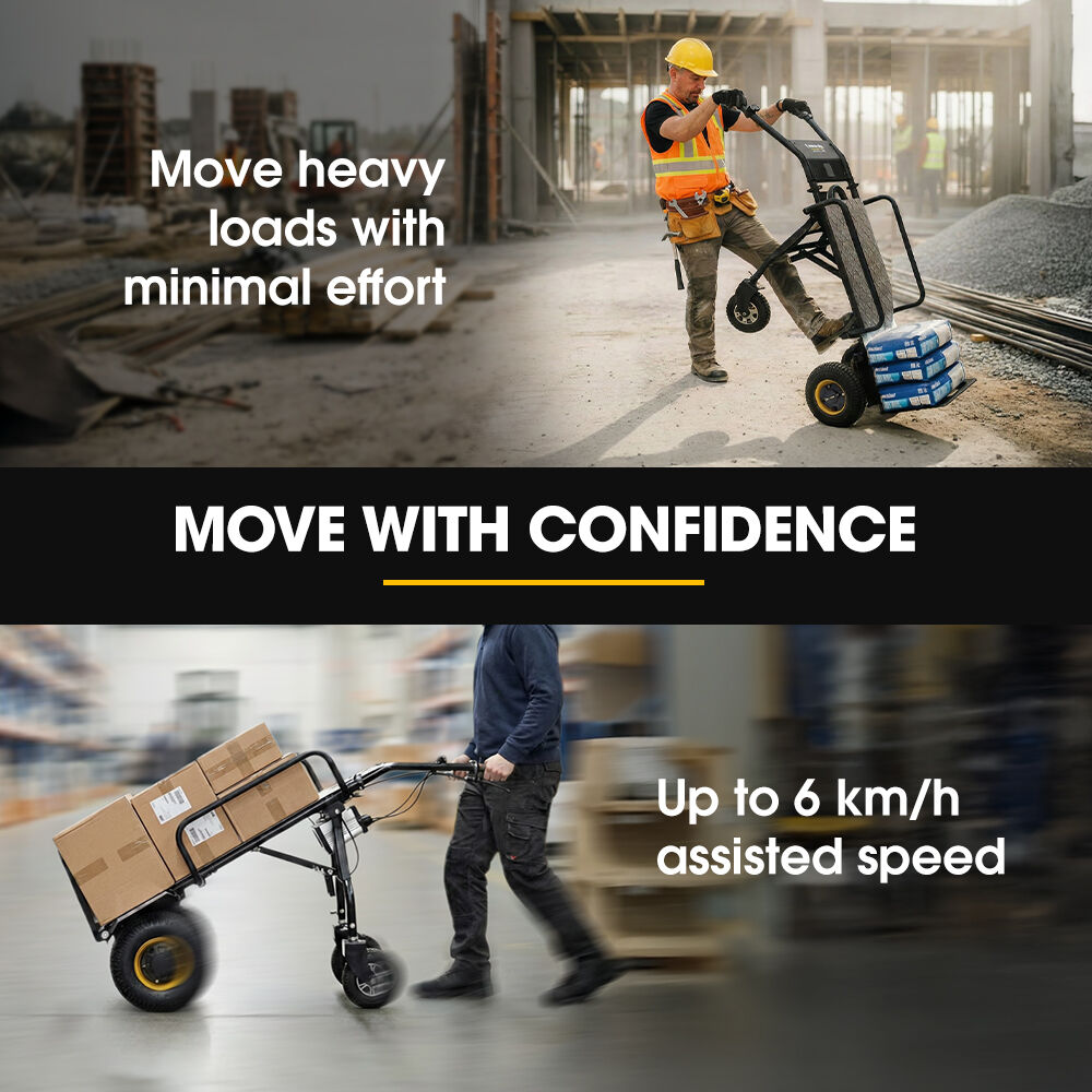 BAUMR-AG 40V Li-ion 260kg Electric Powered Hand Truck Trolley, 400W Brushless motor, Up to 6km/h, 4hr Runtime, Adjustable Width, Folds for Logistics, Moving - Image 9