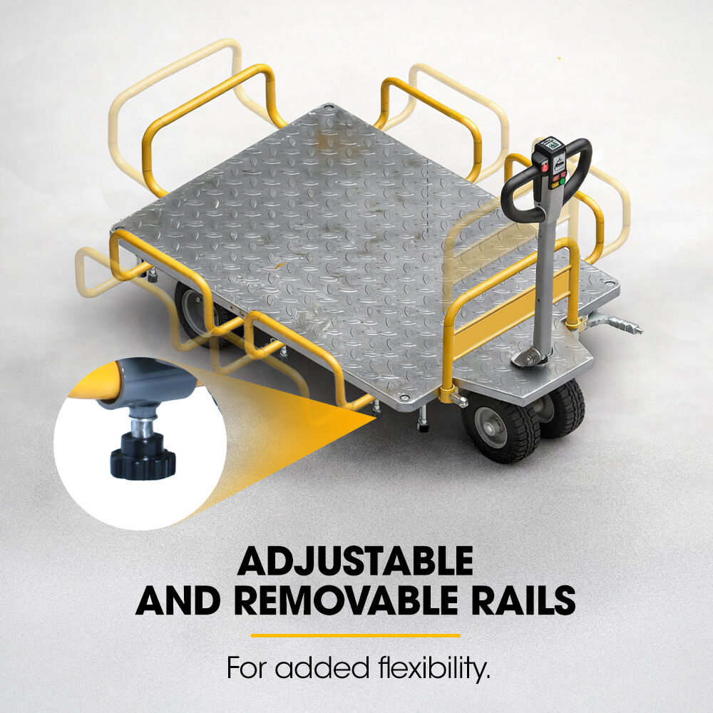 BAUMR-AG 40V Li-ion 400kg Electric Powered Platform Trolley, Adjustable Tray, Utility Cart Trolley for Warehouse Logistics Worksite - Image 8