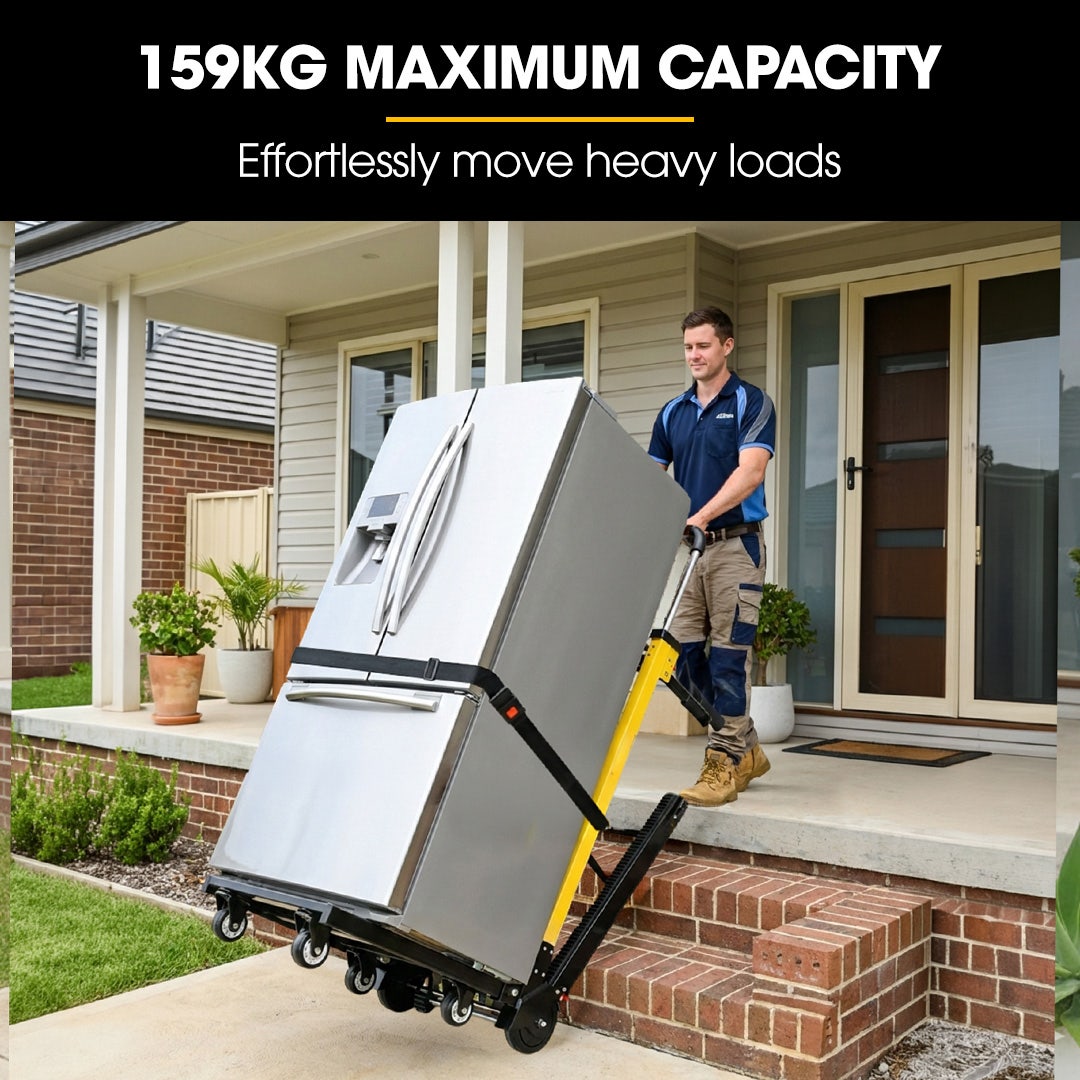 BAUMR-AG Electric Stair Climbing Hand Truck 159kg Load, Foldable Motorised Dolly Cart for Moving Furniture Appliances Equipment - Image 3