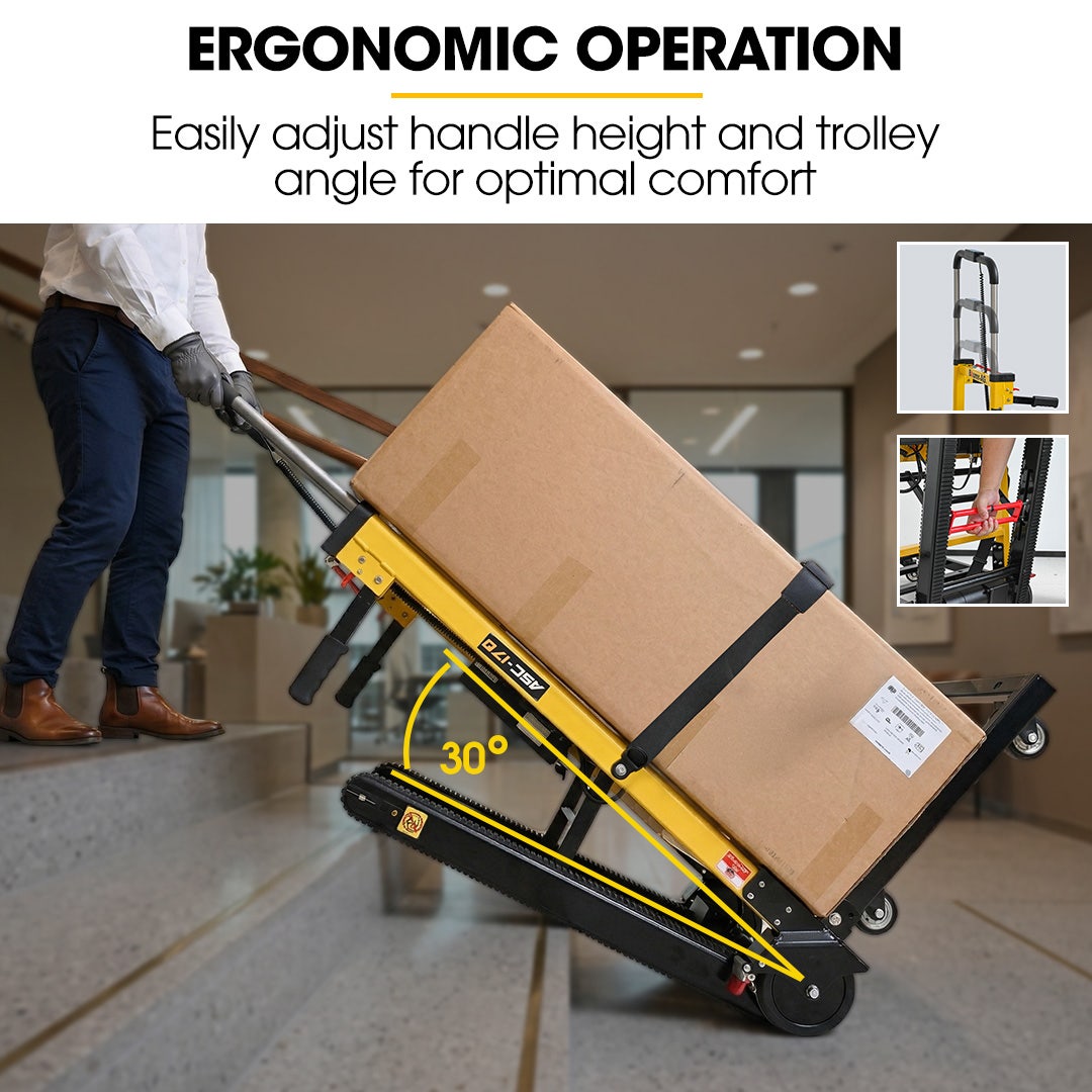 BAUMR-AG Electric Stair Climbing Hand Truck 159kg Load, Foldable Motorised Dolly Cart for Moving Furniture Appliances Equipment - Image 6