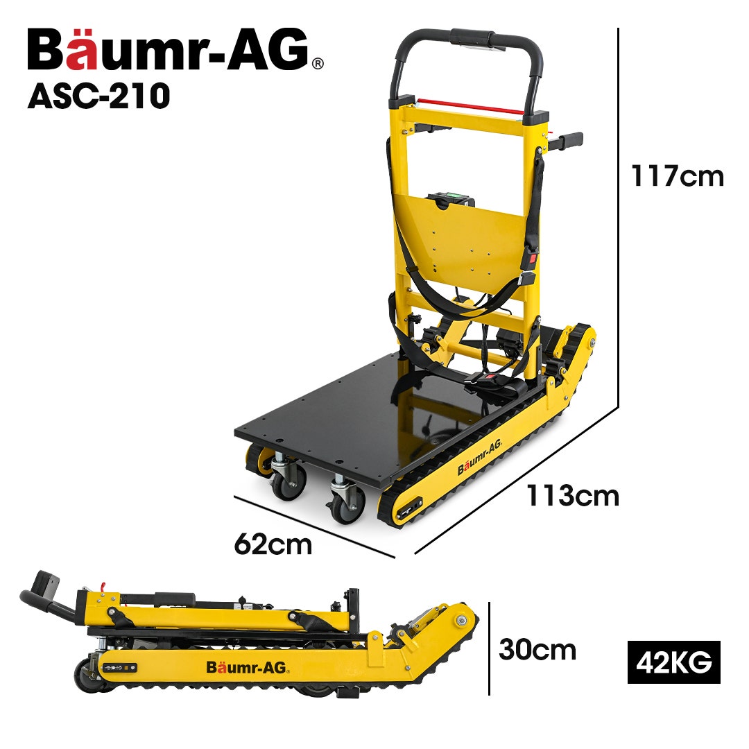 BAUMR-AG Heavy Duty 400W Electric Stair Climbing Hand Truck 210kg Load, Adjustable Tilt, Foldable Motorised Dolly Cart for Moving Furniture Appliances Equipment - Image 2