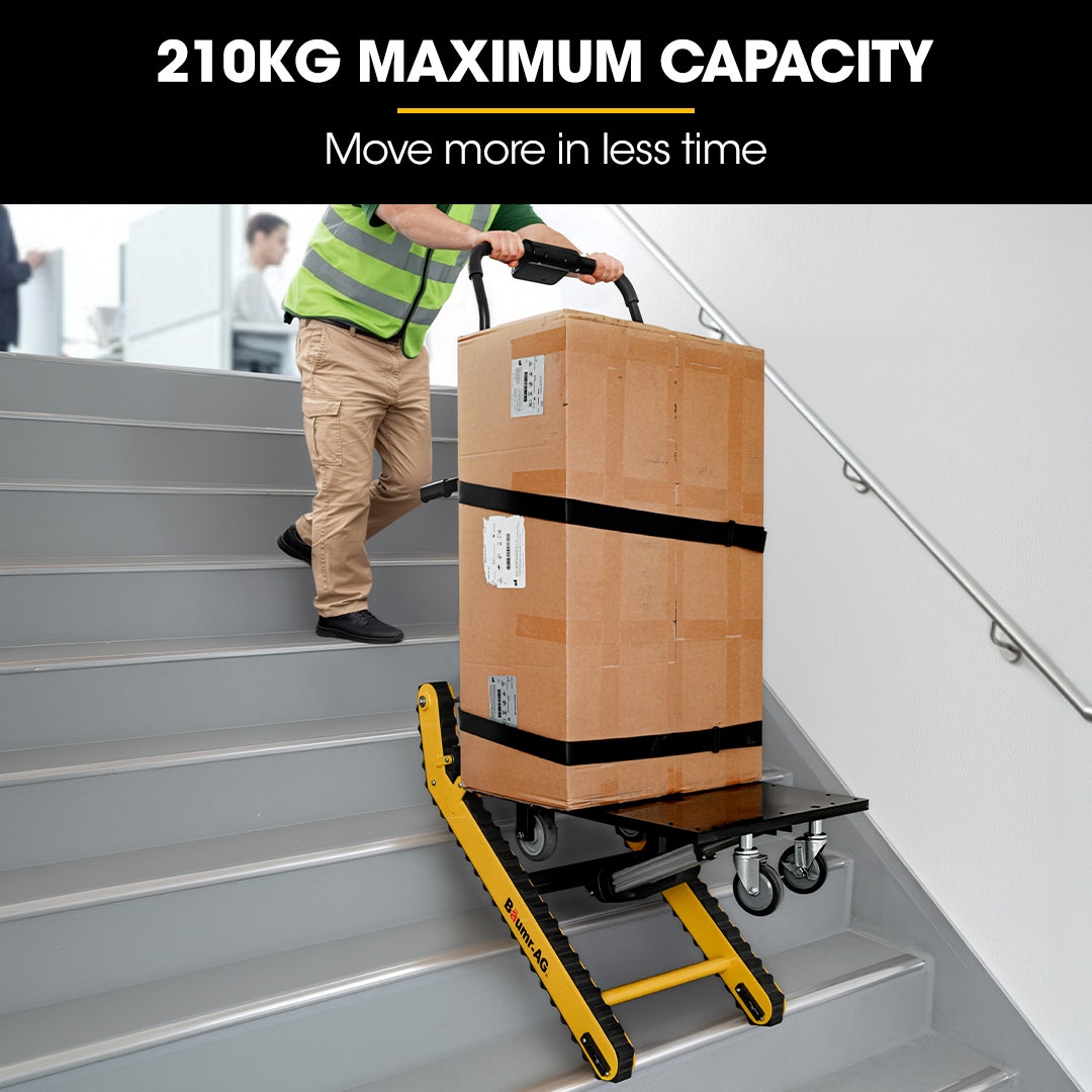 BAUMR-AG Heavy Duty 400W Electric Stair Climbing Hand Truck 210kg Load, Adjustable Tilt, Foldable Motorised Dolly Cart for Moving Furniture Appliances Equipment - Image 3