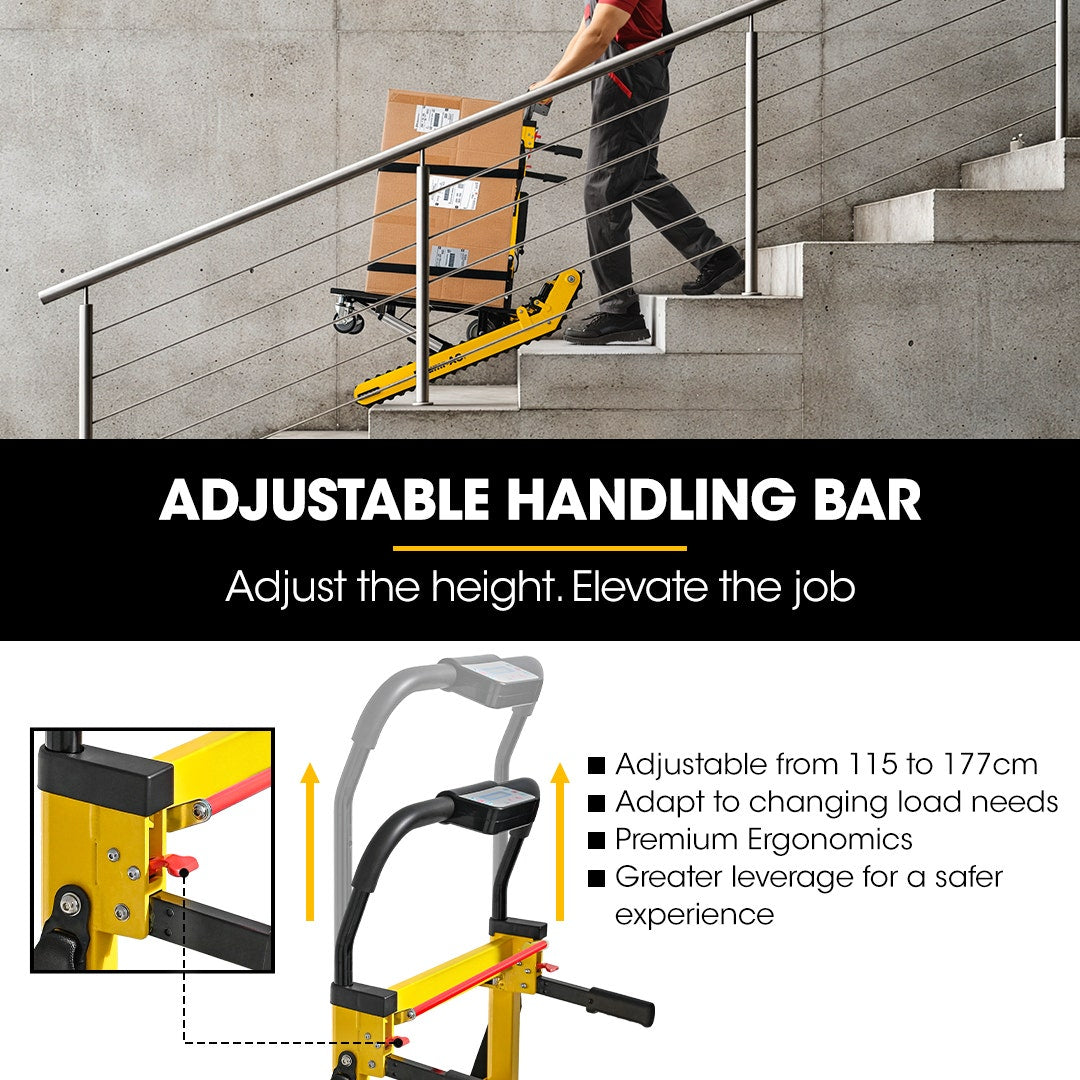 BAUMR-AG Heavy Duty 400W Electric Stair Climbing Hand Truck 210kg Load, Adjustable Tilt, Foldable Motorised Dolly Cart for Moving Furniture Appliances Equipment - Image 7