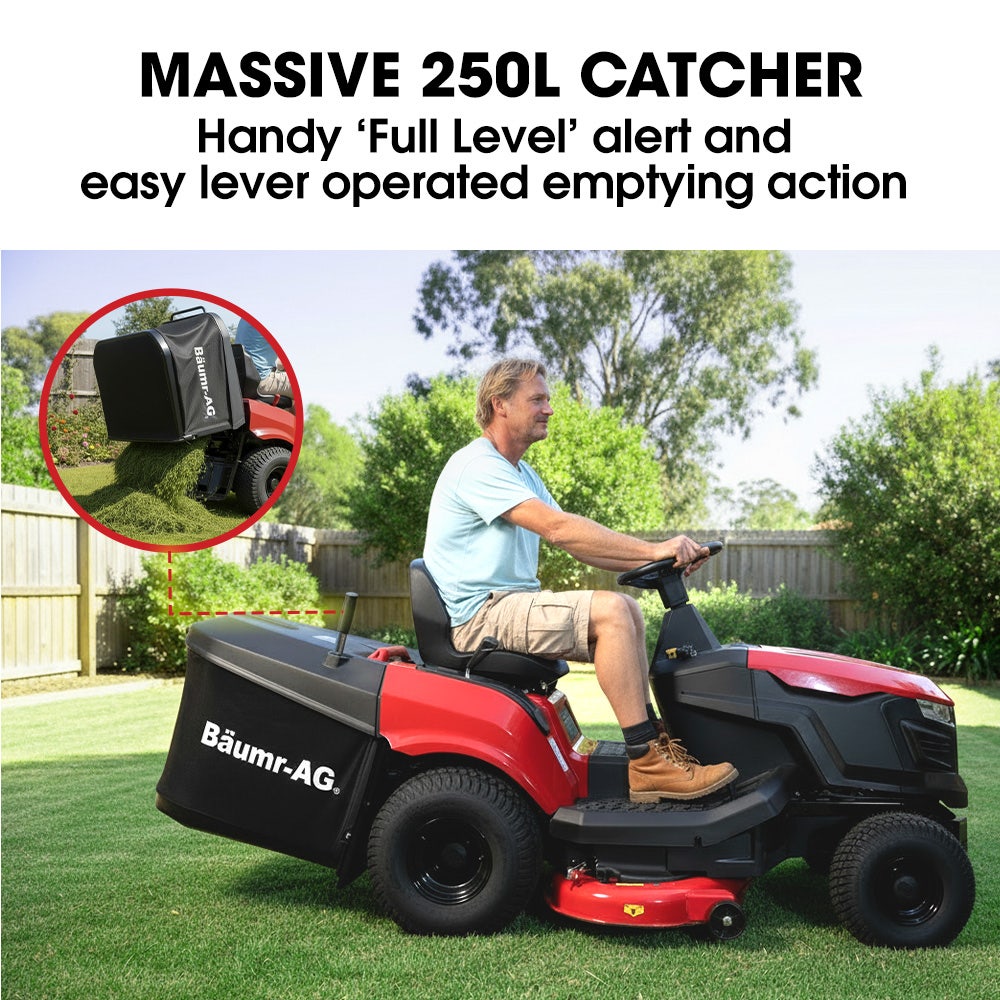 BAUMR-AG 38" Ride On Mower Tractor, Electric Start, 14hp 452cc, Hydrostatic, 100kg Towing, 7 Cut Heights - Image 7