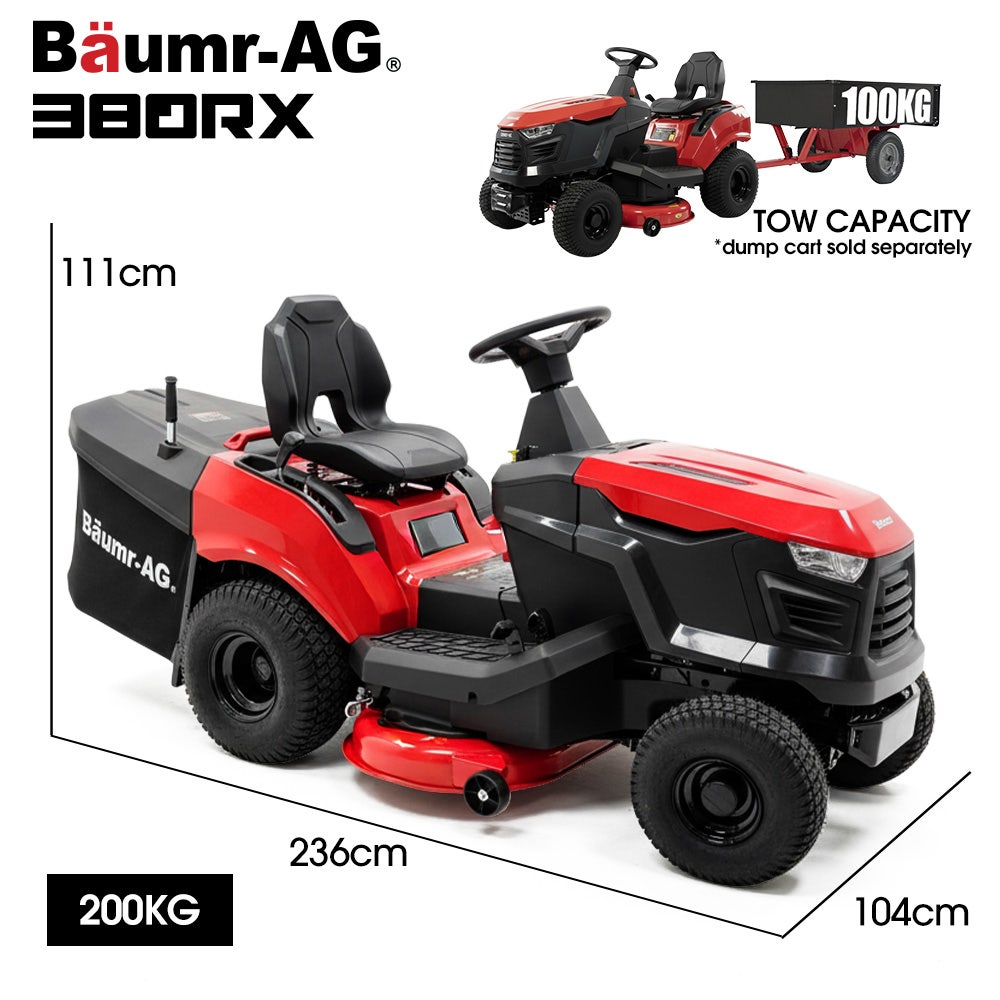 BAUMR-AG 38" Ride On Mower Tractor, Electric Start, 14hp 452cc, Hydrostatic, 100kg Towing, 7 Cut Heights - Image 9