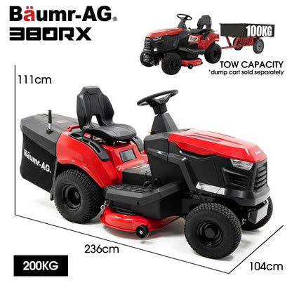 BAUMR-AG 38" Ride On Mower Tractor, Electric Start, 14hp 452cc, Hydrostatic, 100kg Towing, 7 Cut Heights - Image 9