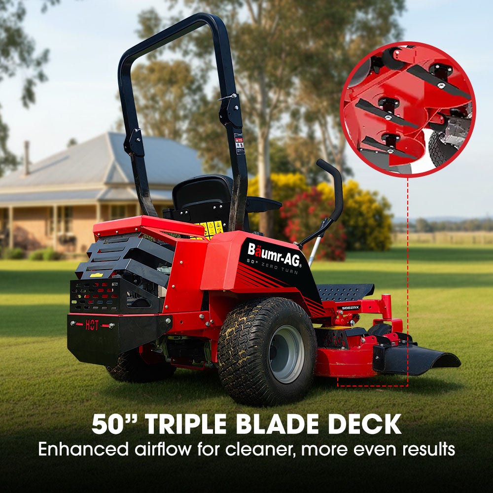 BAUMR-AG 50" Zero-Turn Ride On Mower, Electric Start, 23hp, 764cc, Hydrostatic Drive, 7 Cut Heights - Image 5