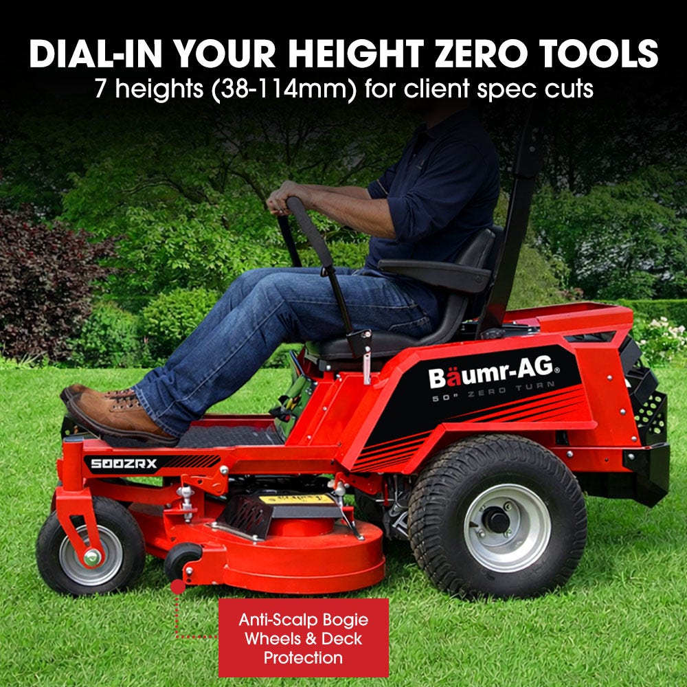 BAUMR-AG 50" Zero-Turn Ride On Mower, Electric Start, 23hp, 764cc, Hydrostatic Drive, 7 Cut Heights - Image 6