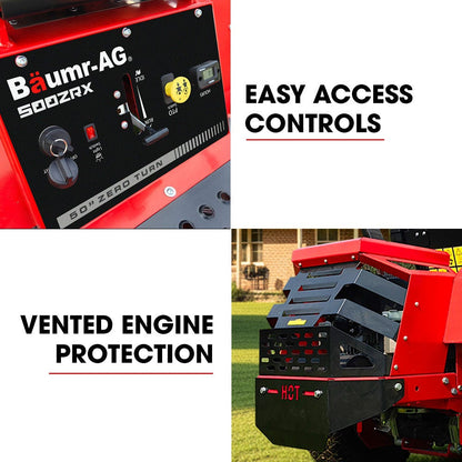 BAUMR-AG 50" Zero-Turn Ride On Mower, Electric Start, 23hp, 764cc, Hydrostatic Drive, 7 Cut Heights - Image 8
