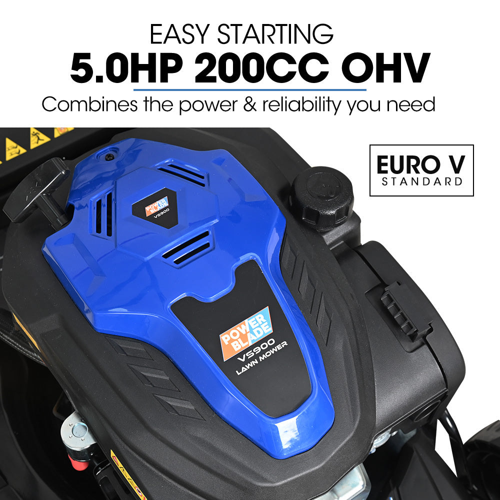 PowerBlade 20" 200cc Self-Propelled Lawn Mower, 7 Height, Steel Deck, Deck Wash Port, OHV 4-Stroke Petrol - VS900 - Image 3