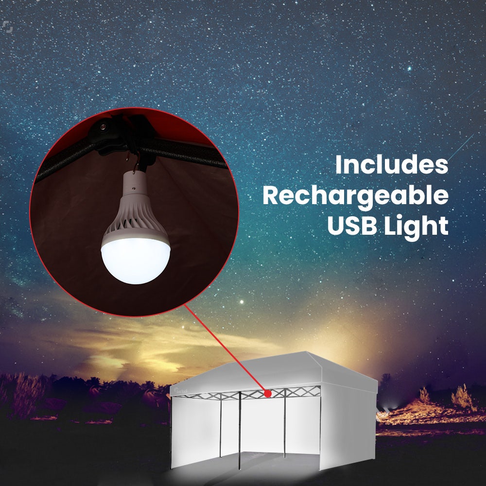 RED TRACK Accessory Pack for 6x3m White Gazebo, includes Walls, Wheeled Carry Bag, Rechargeable USB Lamp - Image 2