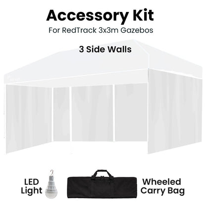 RED TRACK Accessory Pack for 6x3m White Gazebo, includes Walls, Wheeled Carry Bag, Rechargeable USB Lamp - Image 5