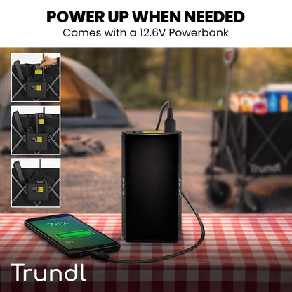 TRUNDL 180L XL Electric Folding Pull Cart, Powerful Easy Hill Climbing, All-terrain Wheels, Wagon for Beach Camping Shopping, Black - Image 5