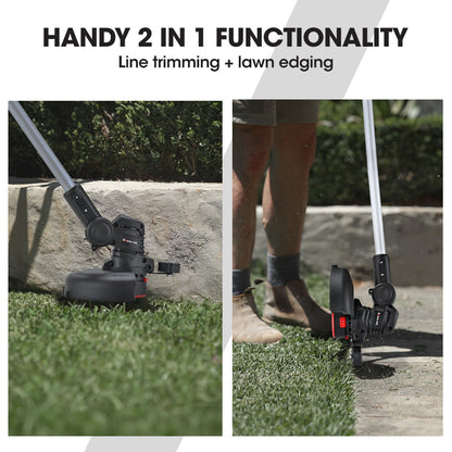 BAUMR-AG LN3 20V SYNC Cordless 2in1 Line Trimmer & Lawn Edger, with Battery and Charger Kit, Adjustable head, Guide Wheel - Image 3