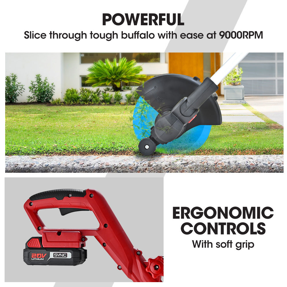 BAUMR-AG LN3 20V SYNC Cordless 2in1 Line Trimmer & Lawn Edger, with Battery and Charger Kit, Adjustable head, Guide Wheel - Image 6