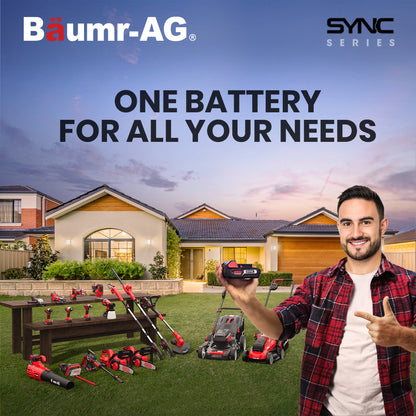 BAUMR-AG LN3 20V SYNC Cordless 2in1 Line Trimmer & Lawn Edger, with Battery and Charger Kit, Adjustable head, Guide Wheel - Image 9