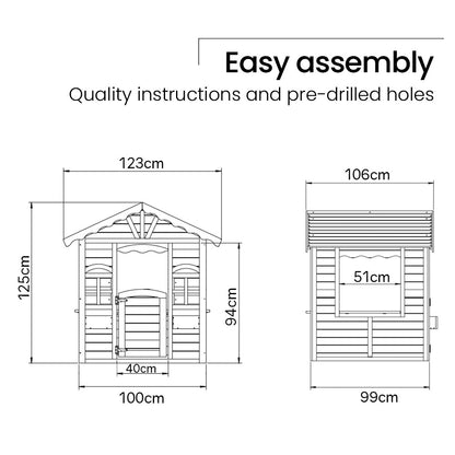 ROVO KIDS Cubby House, Outdoor Wooden DIY Timber Cottage Style Playhouse, for Children - Image 2