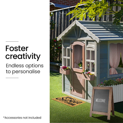 ROVO KIDS Cubby House, Outdoor Wooden DIY Timber Cottage Style Playhouse, for Children - Image 8