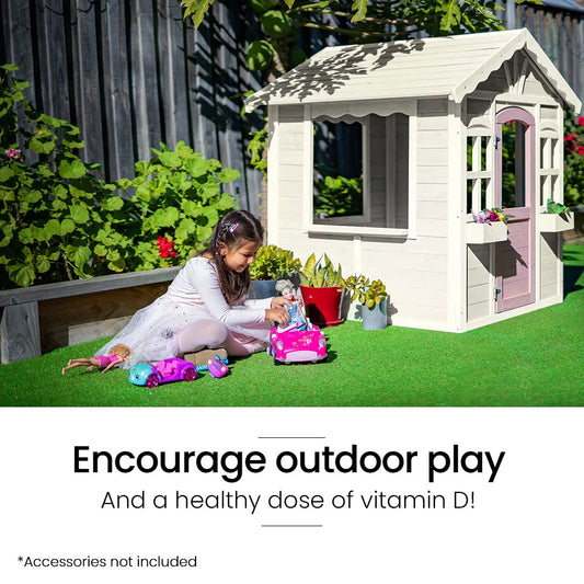 ROVO KIDS Cubby House, Wooden Outdoor DIY Timber Cottage Style Playhouse, for Children - Image 6