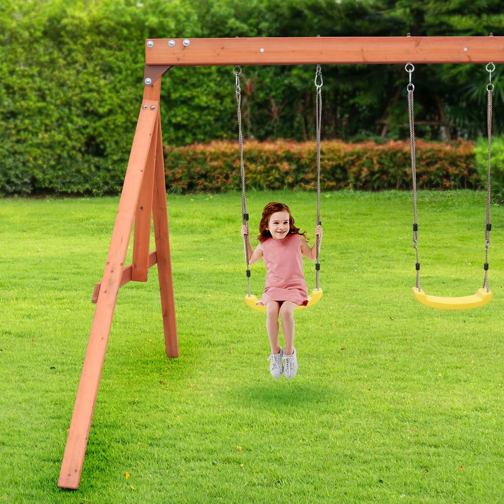 Rovo Kids Outdoor Slide and Swing Play Set with Climbing Wall and Sandpit - Image 5