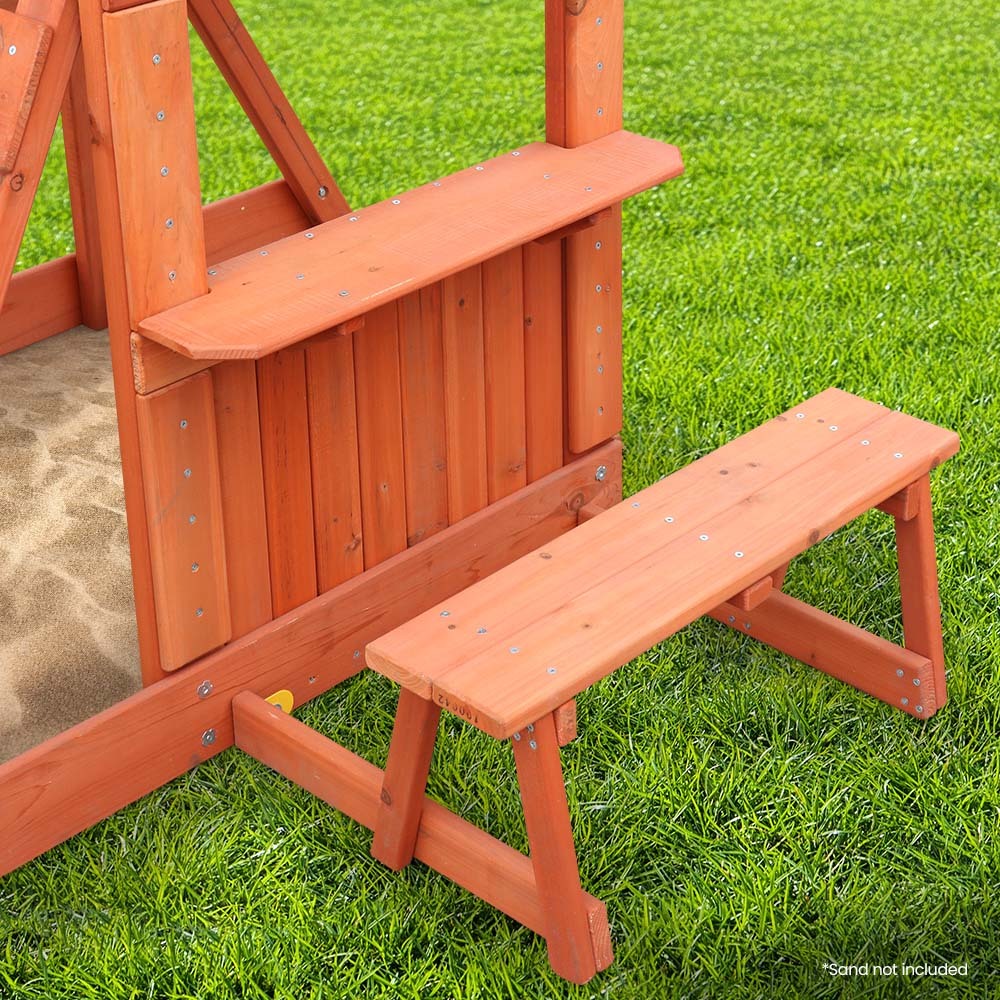Rovo Kids Outdoor Slide and Swing Play Set with Climbing Wall and Sandpit - Image 7