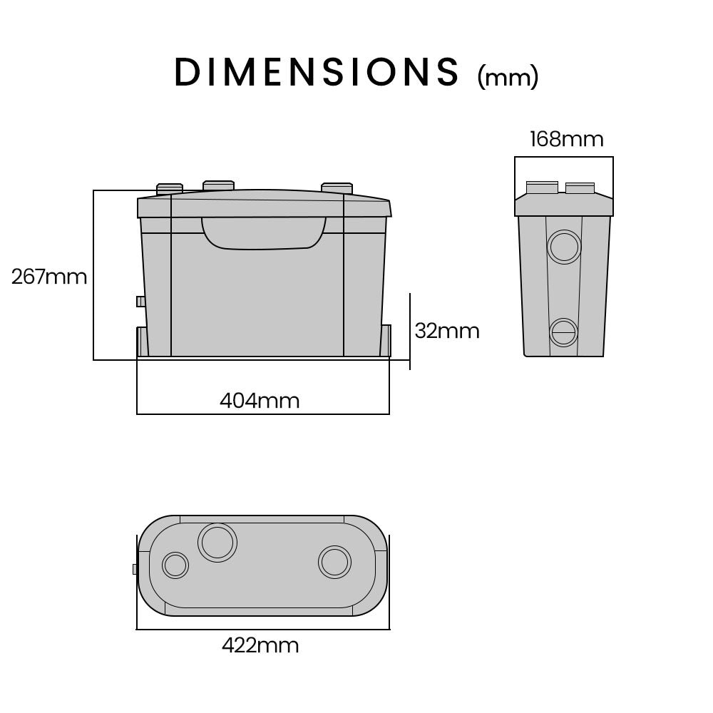 PROTEGE Grey Water Pump, with 3 Inlet, for House, Bathroom, Shower, Sink, Washing Machine - Image 2