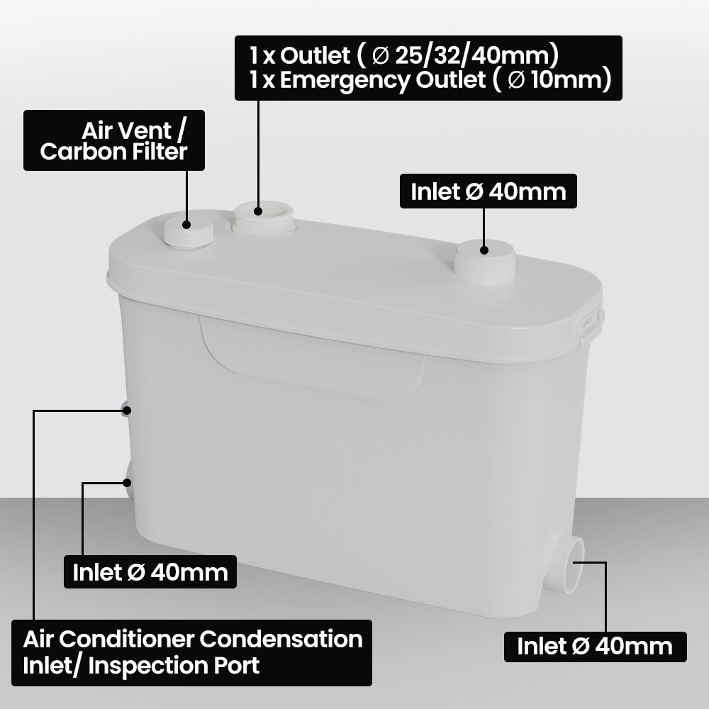 PROTEGE Grey Water Pump, with 3 Inlet, for House, Bathroom, Shower, Sink, Washing Machine - Image 6