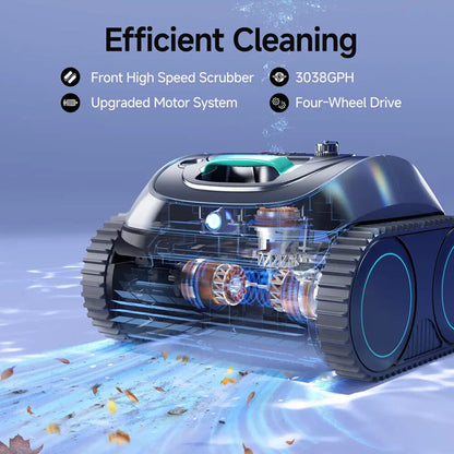 WYBOT C1 Cordless Robotic Pool Cleaner, with APP Control, Auto Vacuum Robot, Wall & Waterline Cleaning, Above Ground Inground up to 150sqm - Image 2
