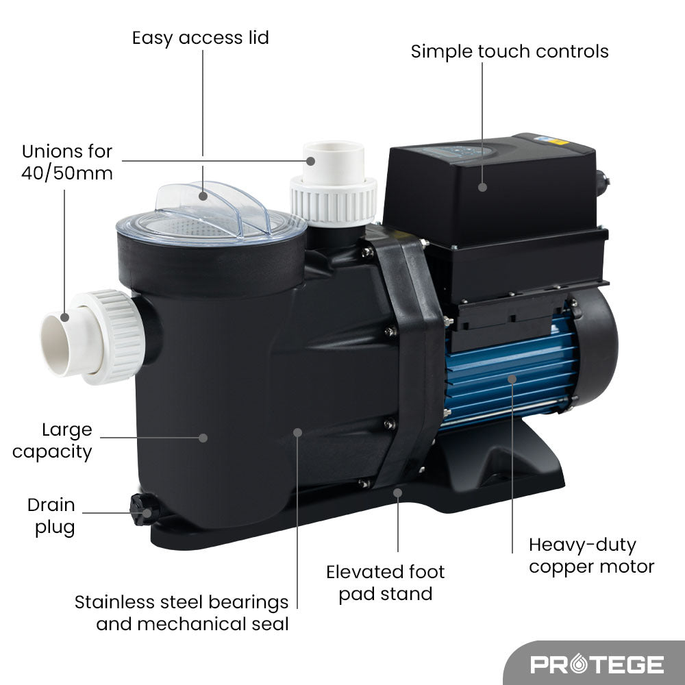 PROTEGE Variable Speed Pump, 1.0HP, 3 Speeds, Quiet, Economical, for Swimming Pool and Spa - Image 5
