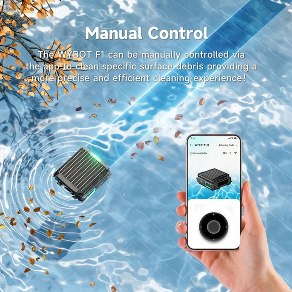 WYBOT F1 Solar Robotic Pool Skimmer, Large 7L Basket, APP Control and Customisable Route, Automatic Cleaner of Leaves and Fine Debris - Image 8