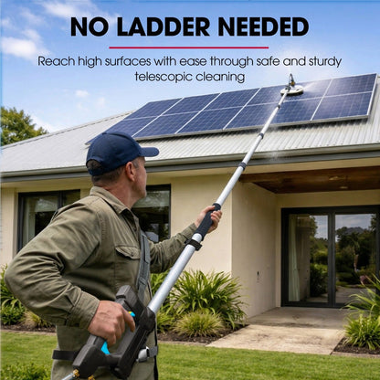 JET-USA 5.5m Telescopic Rotary Surface Cleaner Brush, for Solar Panels, Walls, Windows, M22 Pressure Washer Connection - Image 3