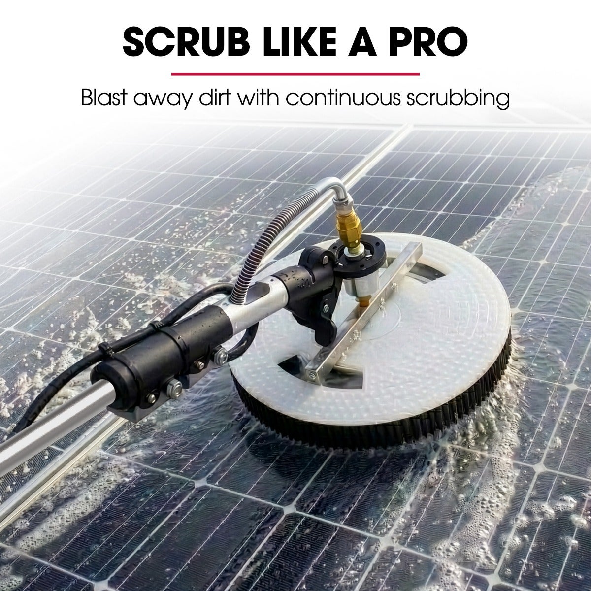 JET-USA 5.5m Telescopic Rotary Surface Cleaner Brush, for Solar Panels, Walls, Windows, M22 Pressure Washer Connection - Image 5