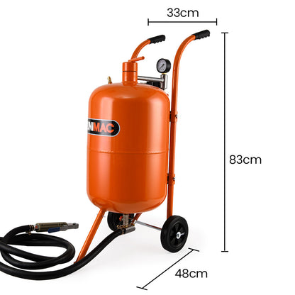 UNIMAC 38L Sandblasting Tank, Pressurised Design with Sandblast Gun Set with Hose - Image 2