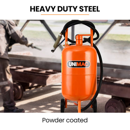 UNIMAC 38L Sandblasting Tank, Pressurised Design with Sandblast Gun Set with Hose - Image 3