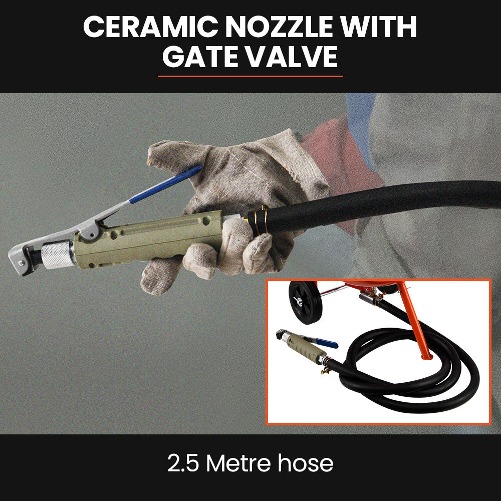 UNIMAC 38L Sandblasting Tank, Pressurised Design with Sandblast Gun Set with Hose - Image 5