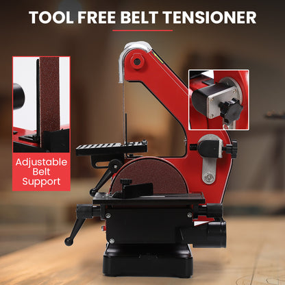 BAUMR-AG Bench Vertical Belt and Disc Sander Combo, 25mm Linisher, 125mm Sanding Disc, Brushless Motor, Dust Collection Ports - Image 7