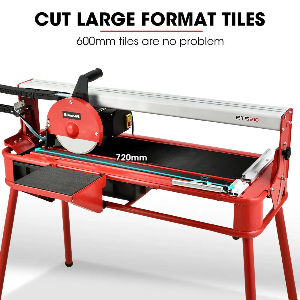 BAUMR-AG 800W Electric Tile Saw Cutter with 200mm (8") Blade, 720mm Cutting Length, Side Extension Table - Image 8