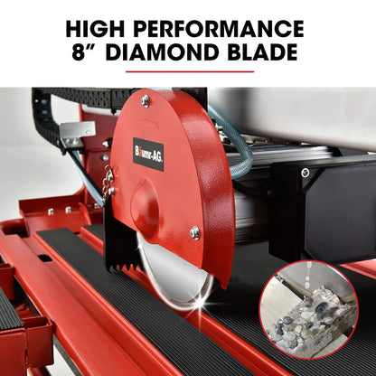 BAUMR-AG 800W Electric Tile Saw Cutter with 200mm (8") Blade, 720mm Cutting Length, Side Extension Table - Image 9