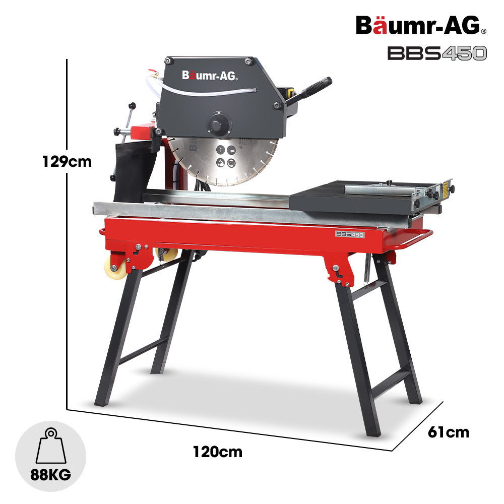 BAUMR-AG 2200W 450mm 18" Brick & Masonry Table Saw, Electric Tile Concrete Cutting, with Stand - Image 2
