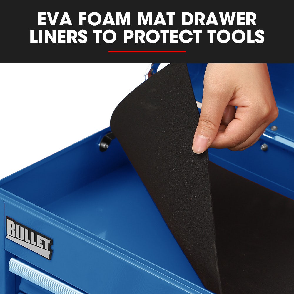 BULLET 9 Drawer Tool Box Chest, Organiser Mechanic Garage Storage Toolbox Set - Blue - Image 6